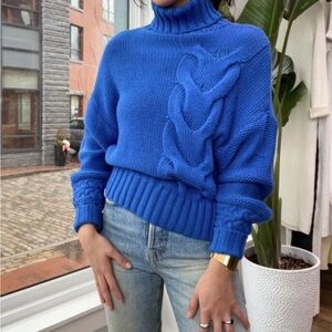 STAUD Royal Blue Turtleneck Sweater